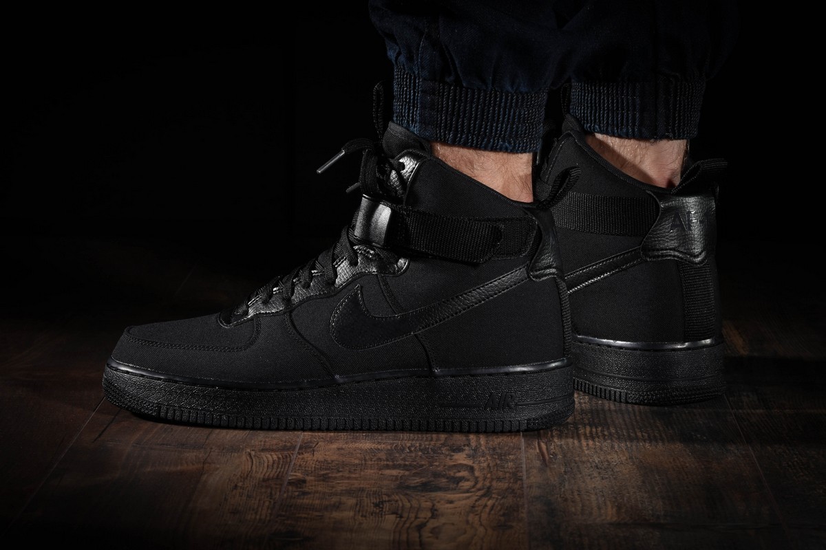 Air force 1 sale high black canvas