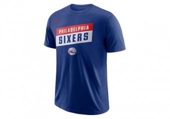 NIKE NBA PHILADELPHIA 76ERS DRY TEE RUSH BLUE