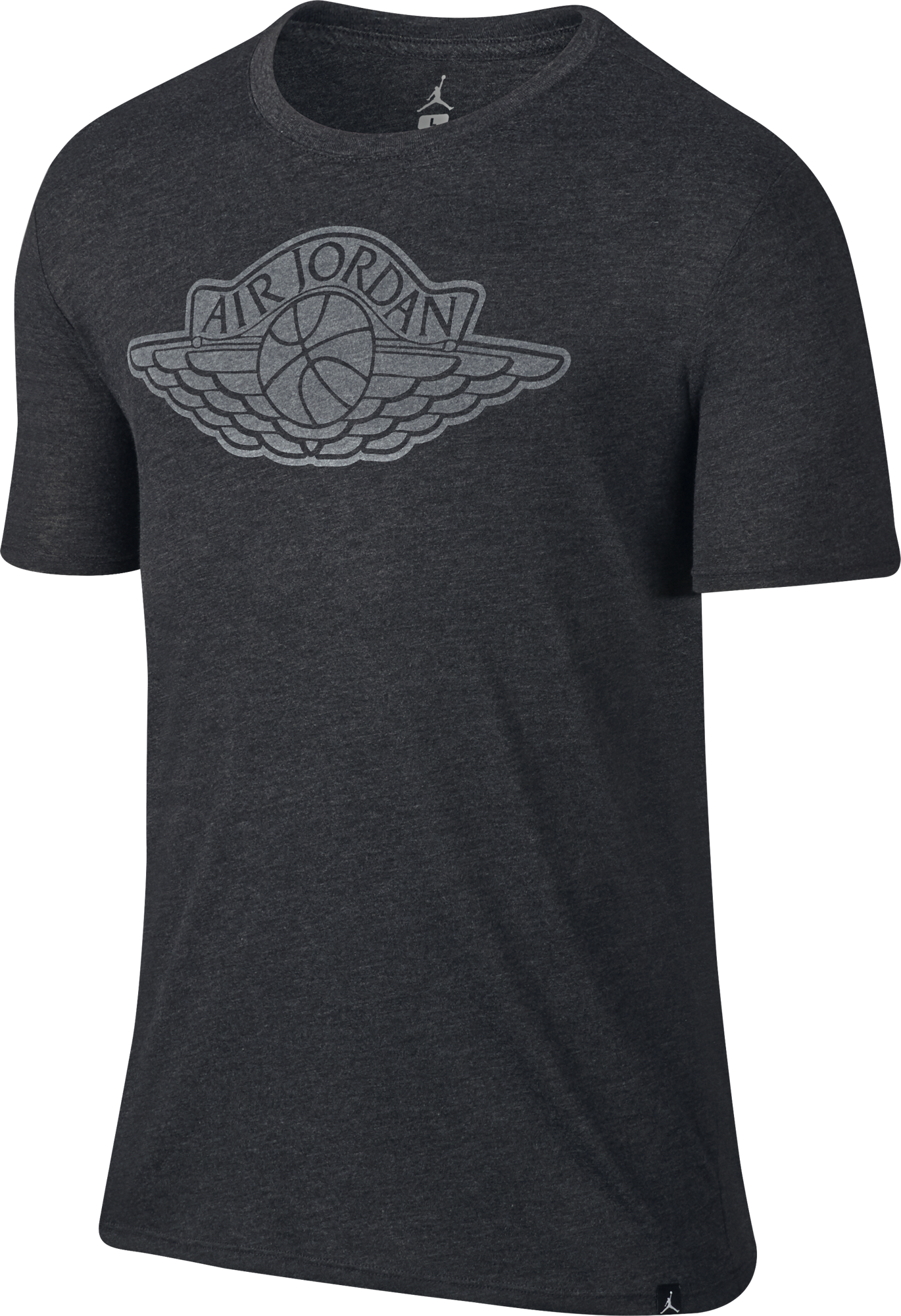 NIKE AIR JORDAN JSW ICONIC WINGS LOGO TEE BLACK HEATHER