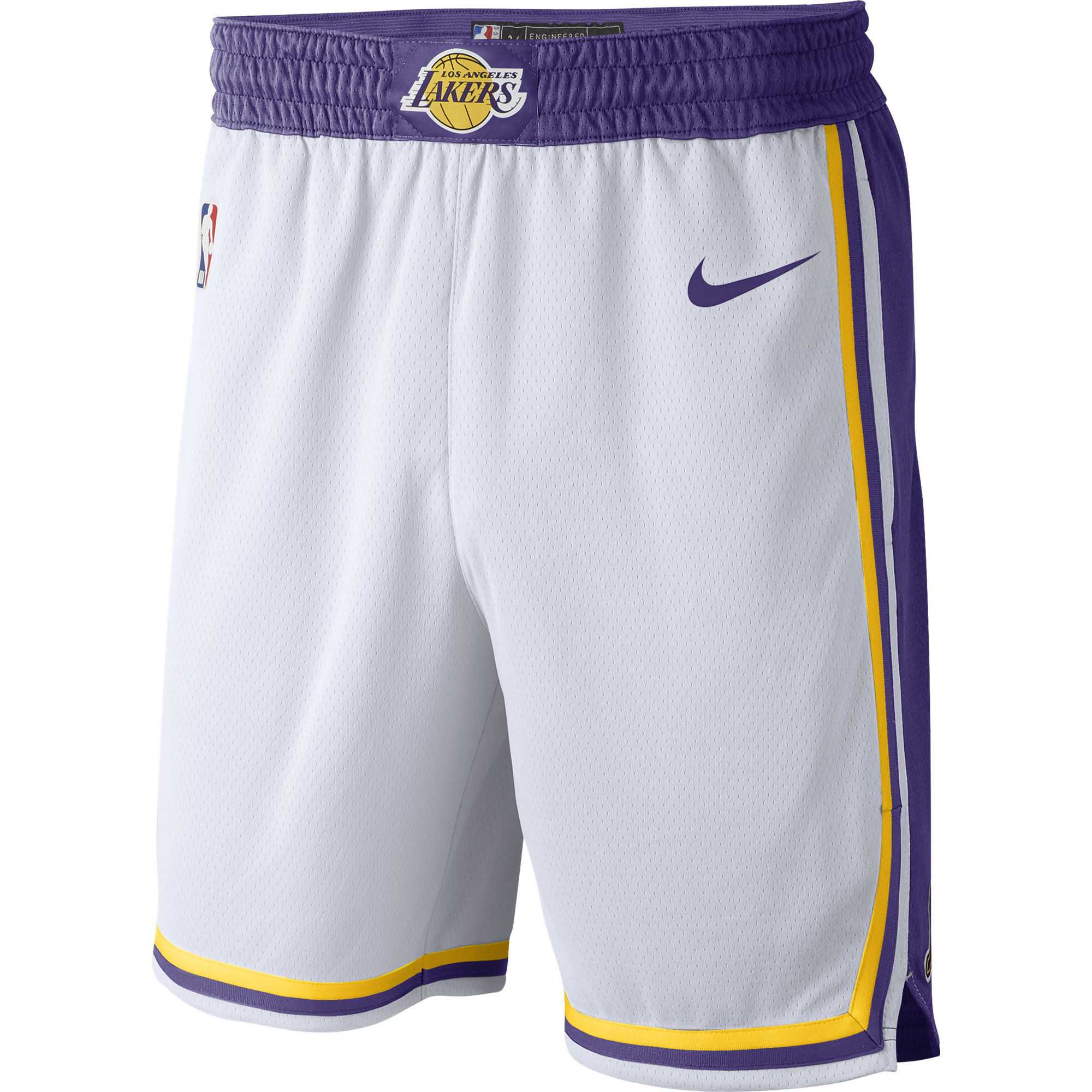 NIKE NBA LOS ANGELES LAKERS SWINGMAN HOME SHORTS WHITE
