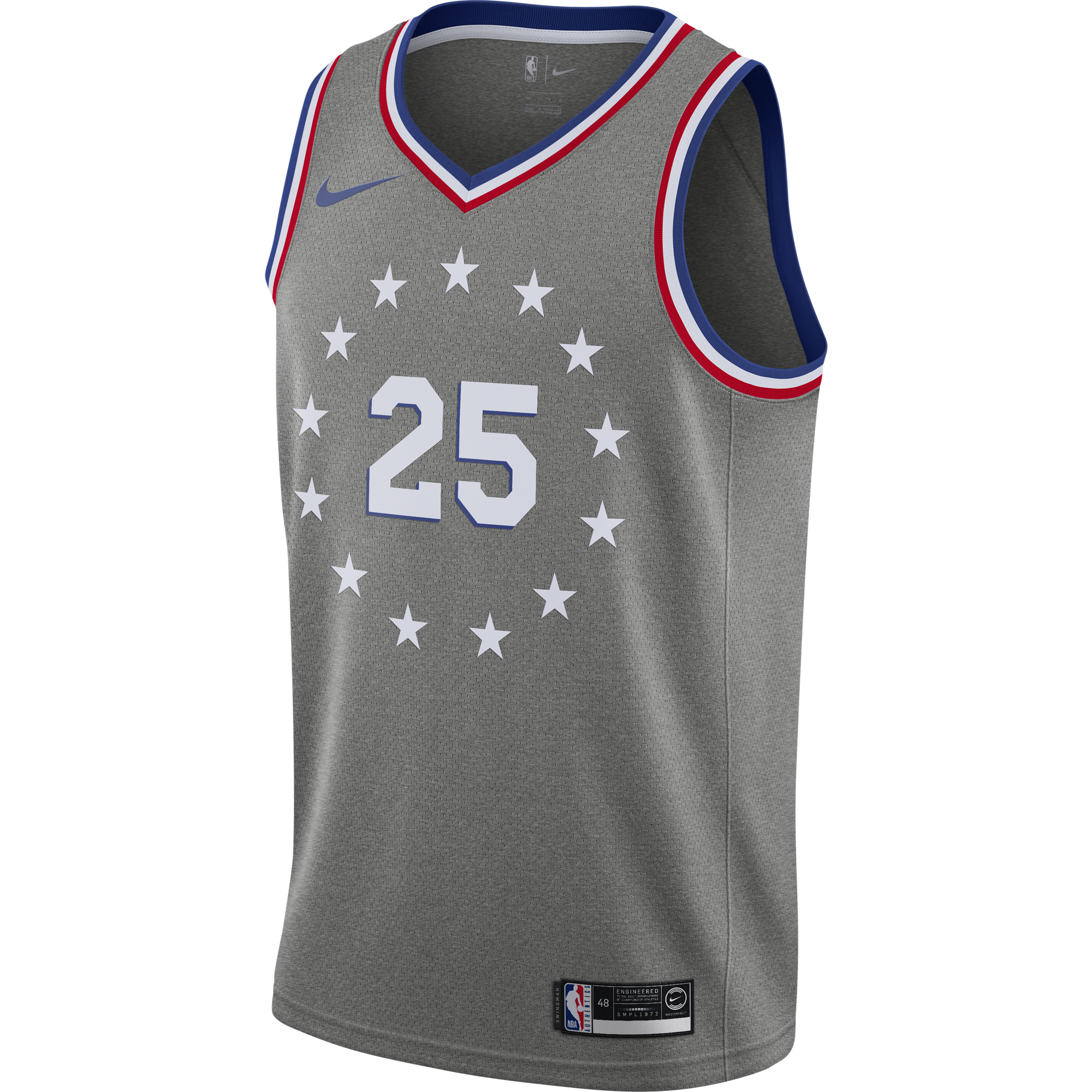 NIKE NBA PHILADELPHIA 76ERS BEN SIMMONS SWINGMAN JERSEY DARK GREY HEATHER