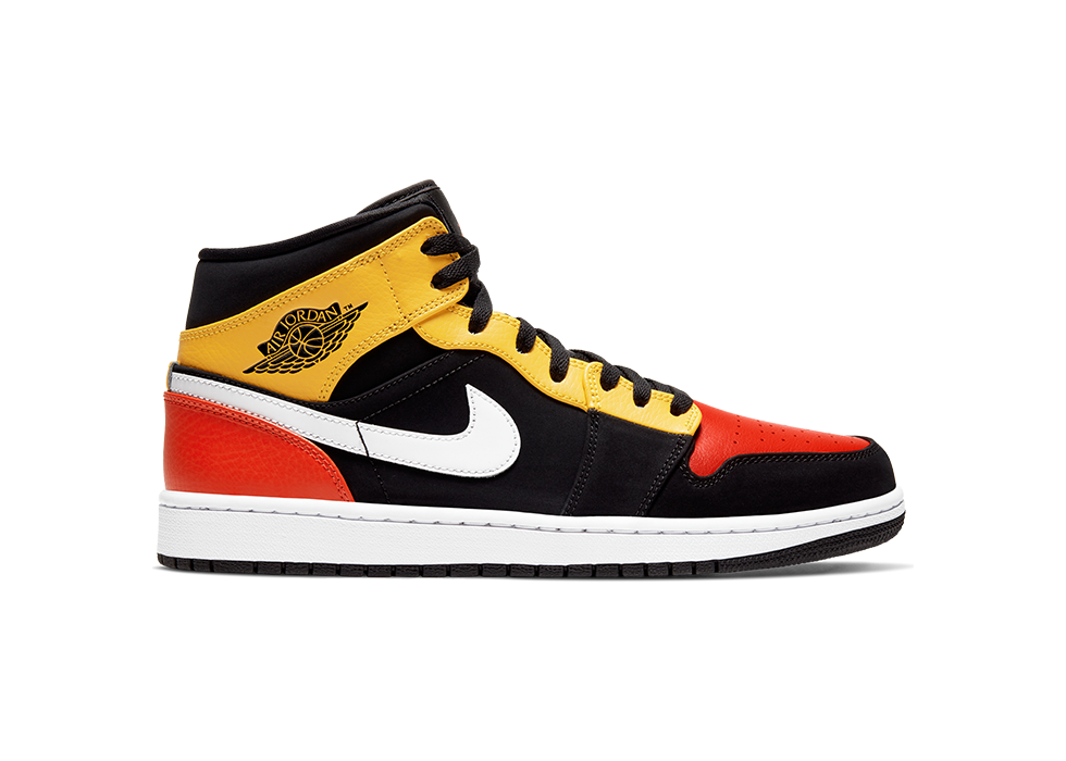 oranje jordans mid