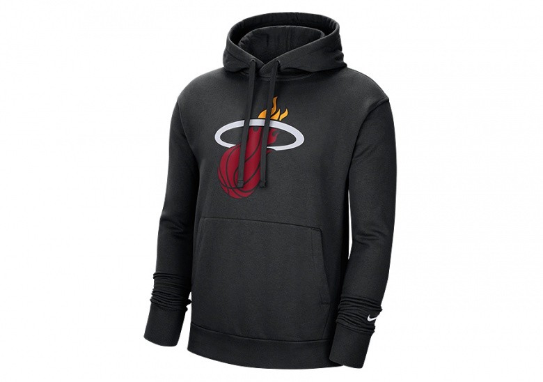 NIKE NBA MIAMI HEAT ESSENTIAL PULLOVER FLEECE HOODIE BLACK