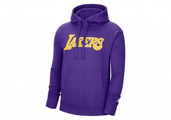 NIKE NBA LOS ANGELES LAKERS STATEMENT EDITION FLEECE PULLOVER HOODIE FIELD PURPLE