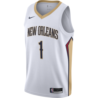 NIKE NBA NEW ORLEANS PELICANS ZION WILLIAMSON ASSOCIATION EDITION SINGMAN JERSEY WHITE