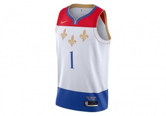 NIKE NBA NEW ORLEANS PELICANS ZION WILLIAMSON CITY EDITION SWINGMAN JERSEY WHITE