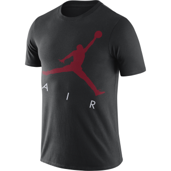 NIKE AIR JORDAN JUMPMAN AIR HBR CREW TEE BLACK GYM RED