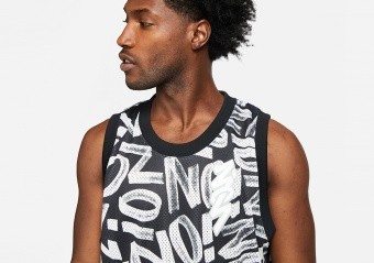 NIKE AIR JORDAN ZION DRI-FIT PRINTED JERSEY BLACK