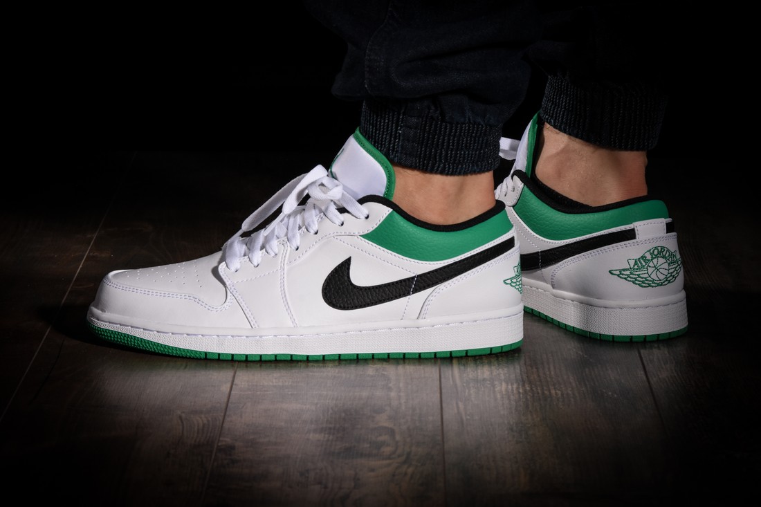 NIKE AIR JORDAN 1 RETRO LOW WHITE LUCKY GREEN for £170.00