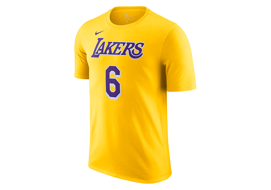 NIKE NBA LOS ANGELES LAKERS LEBRON JAMES 6 TEE AMARILLO