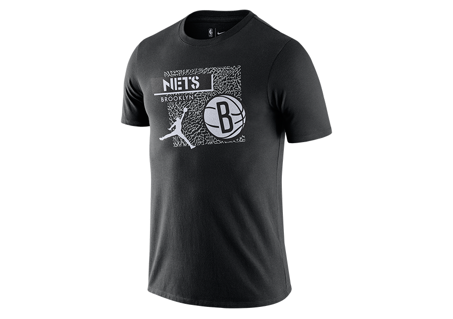 NIKE NBA BROOKLYN NETS DRI-FIT STATEMENT TEE BLACK