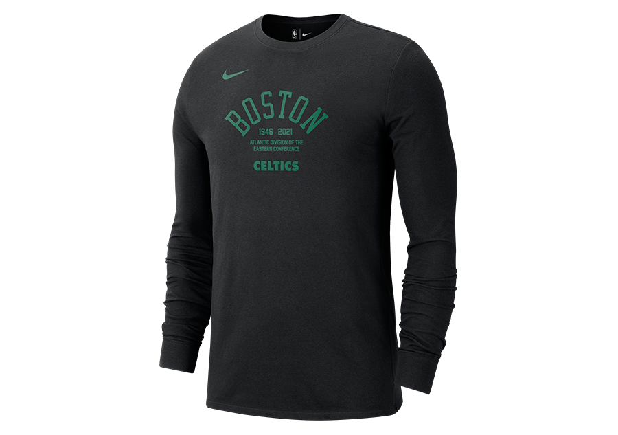 NIKE NBA BOSTON CELTICS COURTSIDE ELEMENT LONG-SLEEVE TEE BLACK