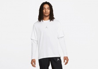 NIKE AIR JORDAN DRI-FIT SPORT STATEMENT SHOOTING LONG SLEEVE WHITE