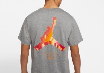 NIKE AIR JORDAN JUMPMAN 3D CREW TEE CARBON HEATHER