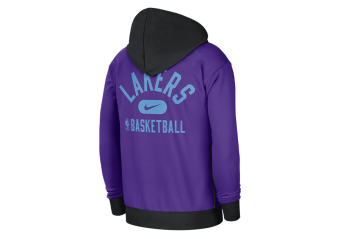 Los Angeles Lakers Starting 5 Nike Men's Therma-FIT NBA Pullover Hoodie in Purple, Size: 3XL | DX9805-504