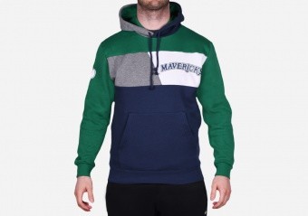 MITCHELL & NESS COLOR BLOCKED FLEECE HOODIE DALLAS MAVERICKS