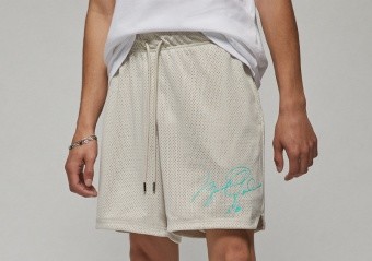 NIKE AIR JORDAN ESSENTIALS MESH GRAPHIC SHORTS LIGHT OREWOOD BROWN